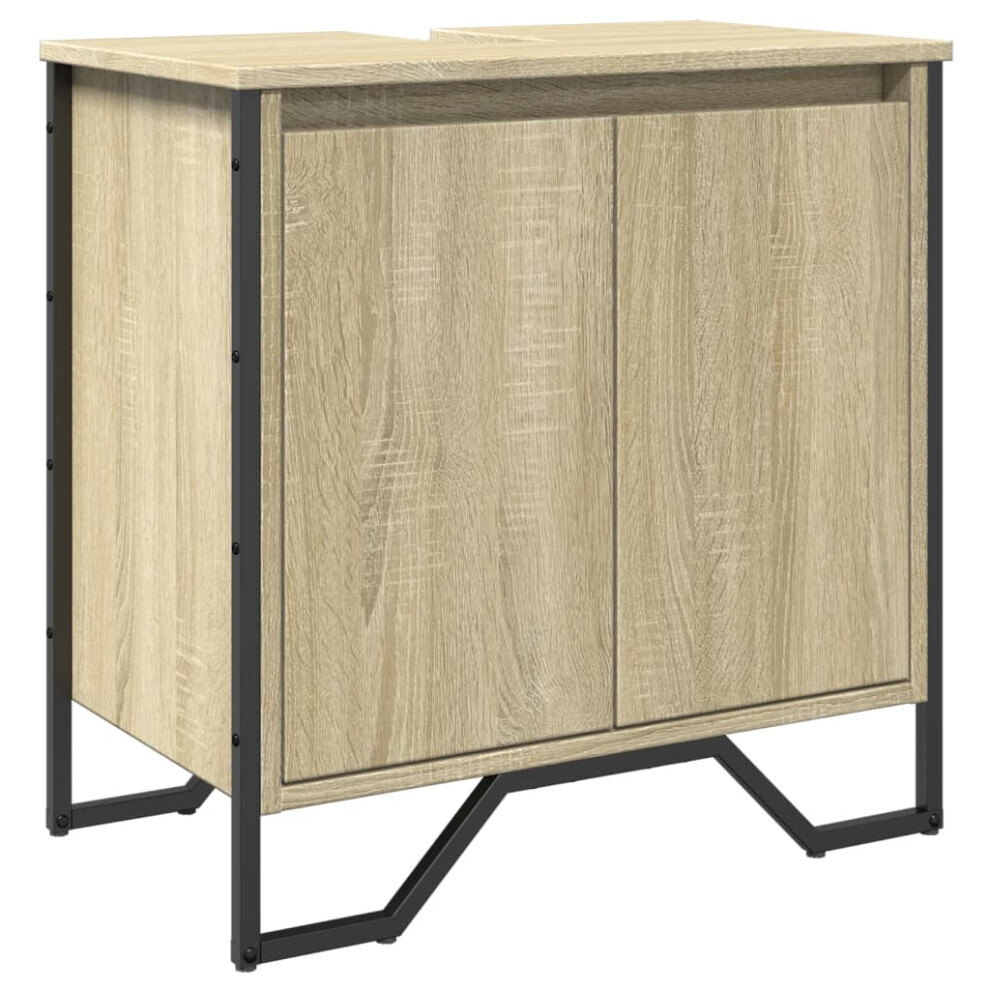 Vidaxl (Sonoma Oak) Bathroom Sink Cabinet Storage Cupboard Vanity Unit Engineered Wood