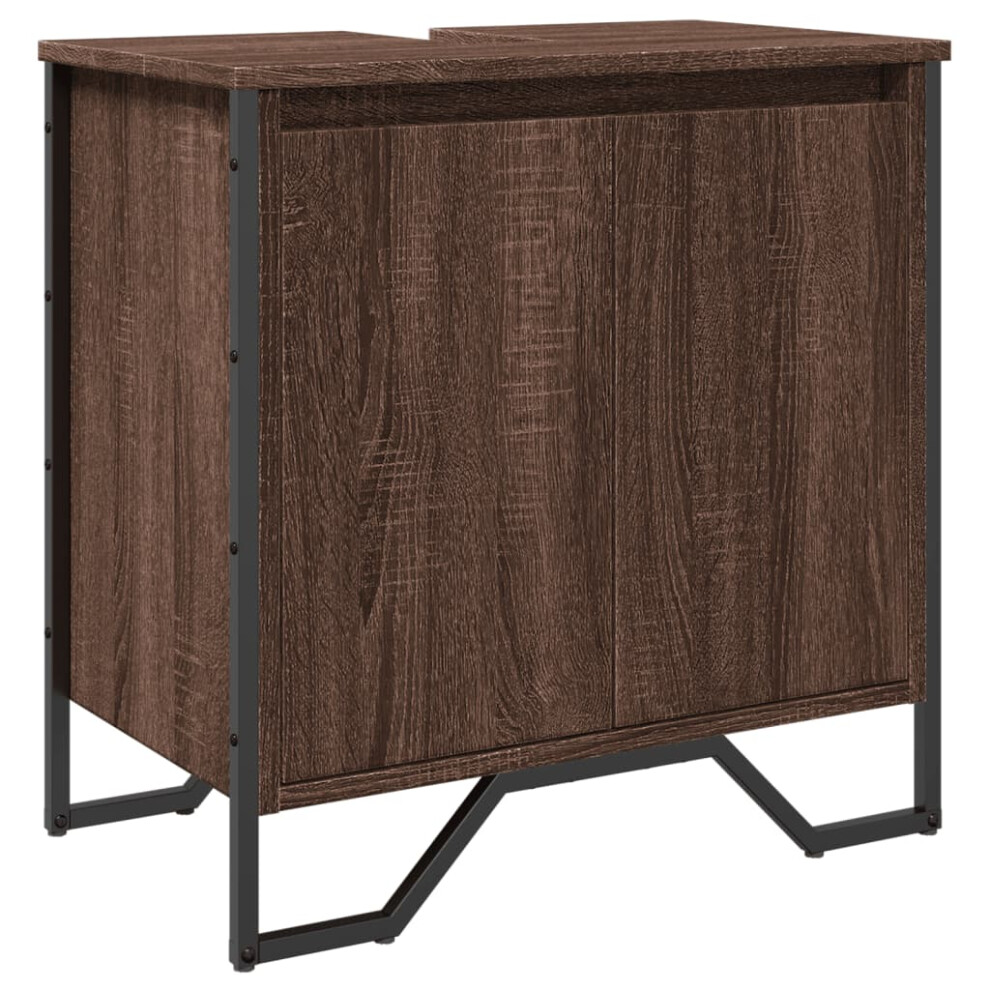 Vidaxl (Brown Oak) Bathroom Sink Cabinet Storage Cupboard Vanity Unit Engineered Wood
