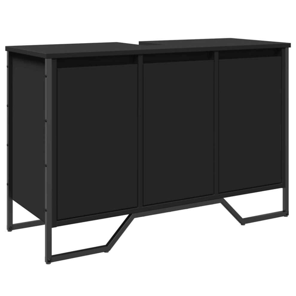 (black) vidaXL Bathroom Sink Cabinet Storage Cabinet Vanity Unit Black Engineered Wood