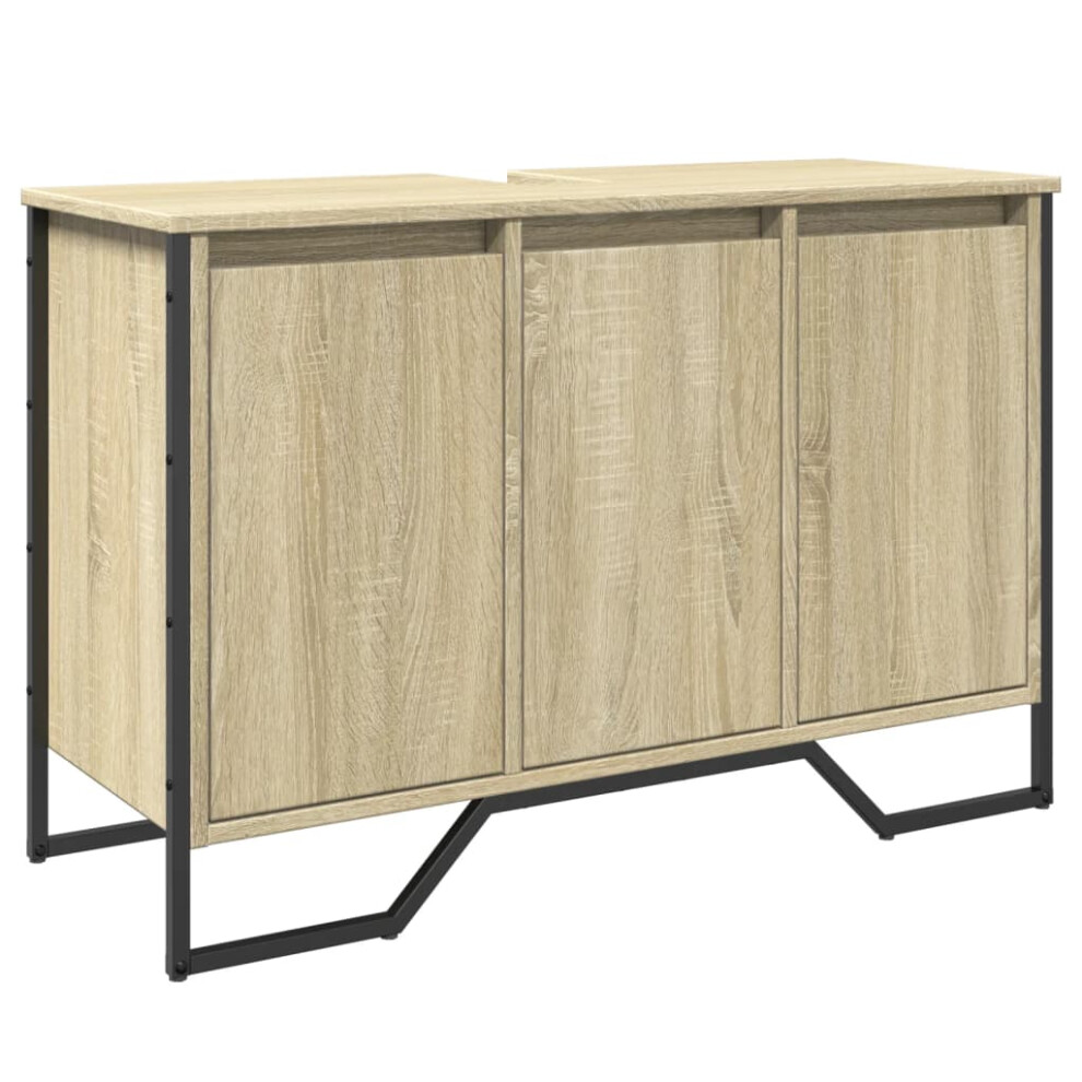 (sonoma oak) vidaXL Bathroom Sink Cabinet Storage Cabinet Vanity Unit Black Engineered Wood