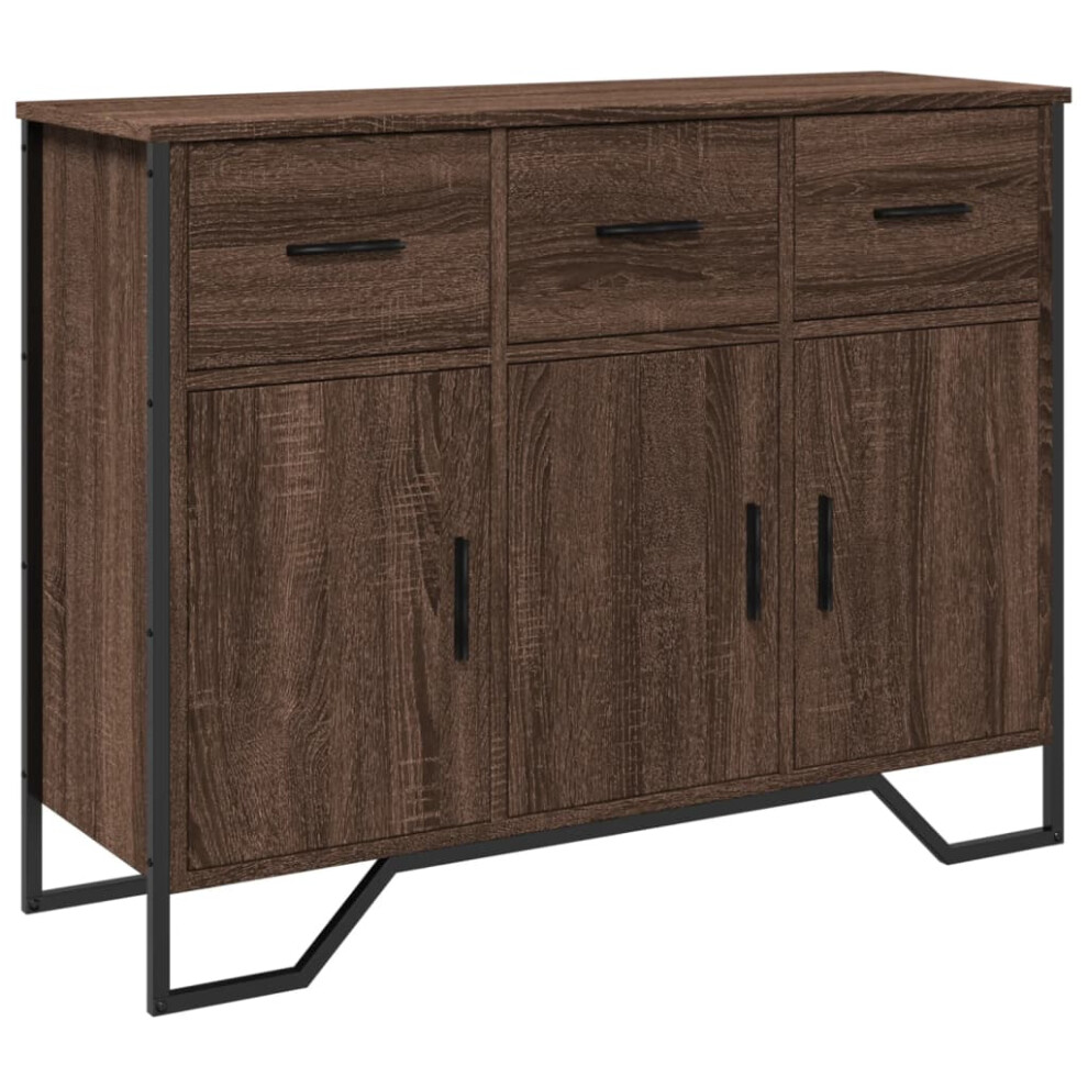 (brown oak) vidaXL Sideboard Storage Cupboard Cabinet Highboard Smoked Oak Engineered Wood