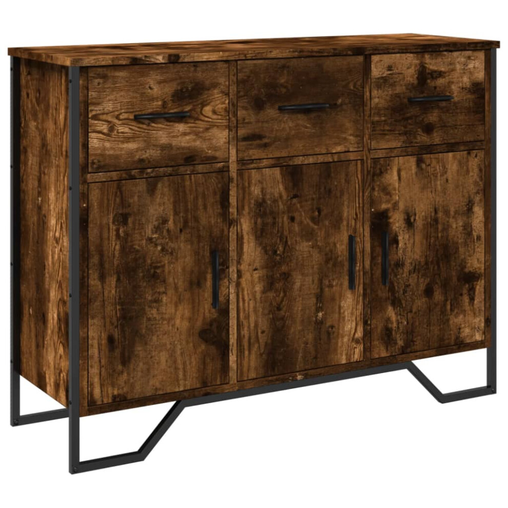 Vidaxl (Smoked Oak) Sideboard Storage Cupboard Cabinet Highboard Smoked Oak Engineered Wood