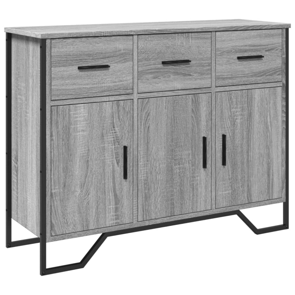 (grey sonoma) vidaXL Sideboard Storage Cupboard Cabinet Highboard Smoked Oak Engineered Wood