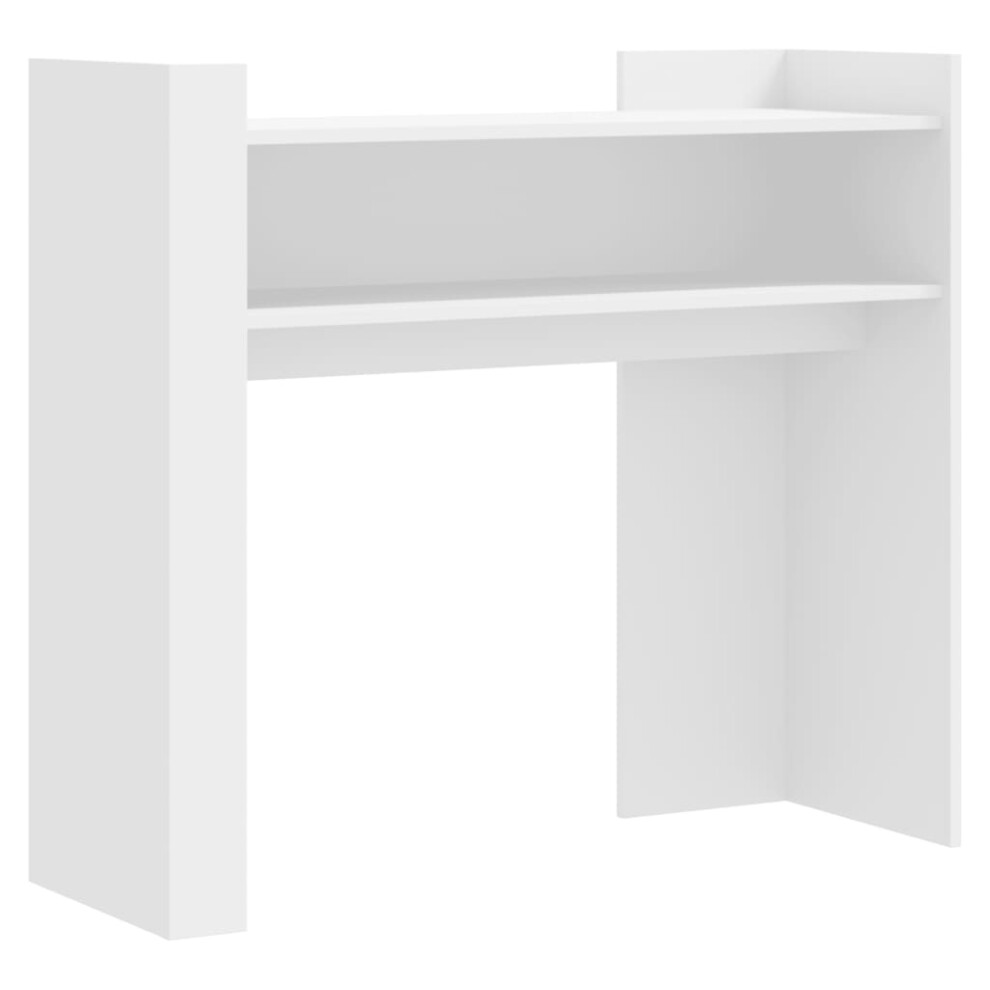 Vidaxl White (White) Console Table Hallway Tea End Table Accent Side Table Engineered Wood