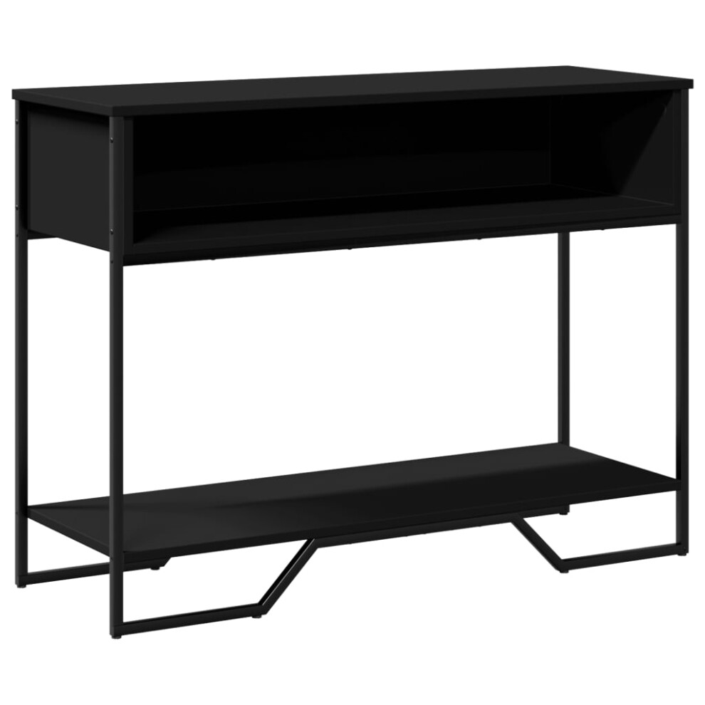 (black) vidaXL Console Table Tea End Table Accent Side Table Black Engineered Wood