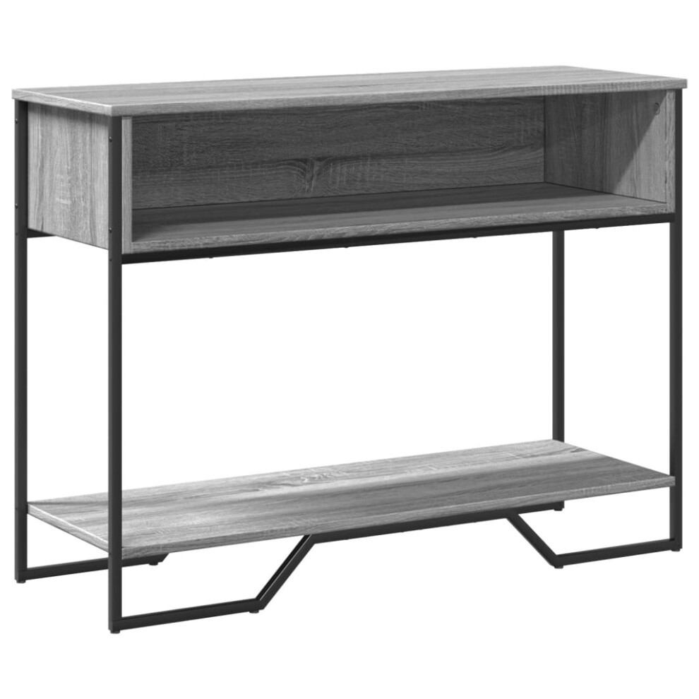 Vidaxl (Grey Sonoma) Console Table Tea End Table Accent Side Table Black Engineered Wood