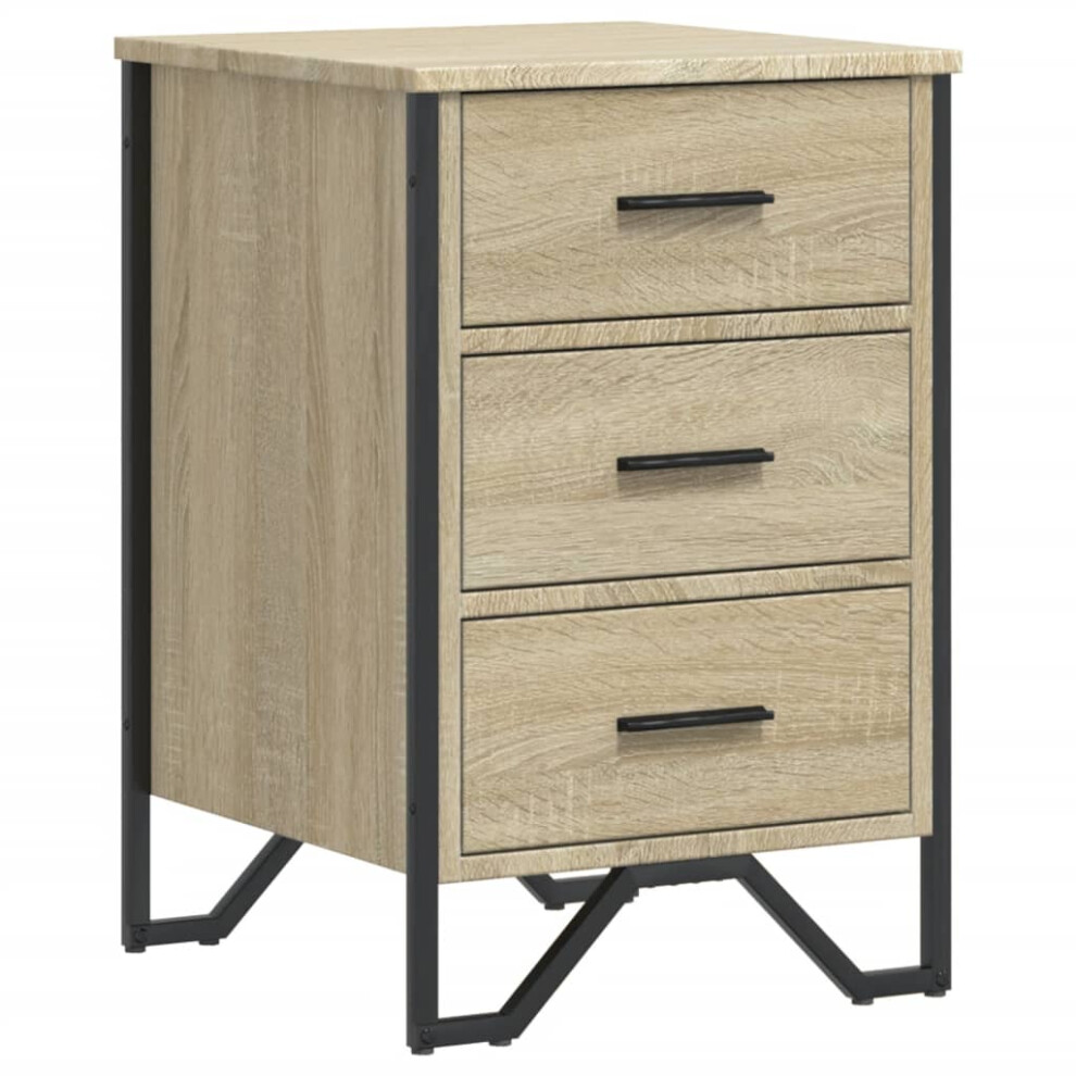 (sonoma oak) vidaXL Bedside Cabinet Nightstand Bed Side Table Brown Oak Engineered Wood