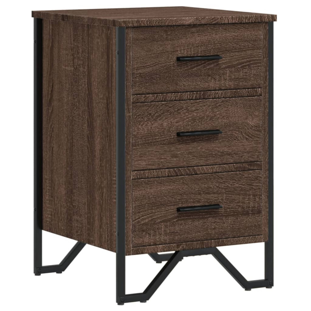 (brown oak) vidaXL Bedside Cabinet Nightstand Bed Side Table Brown Oak Engineered Wood