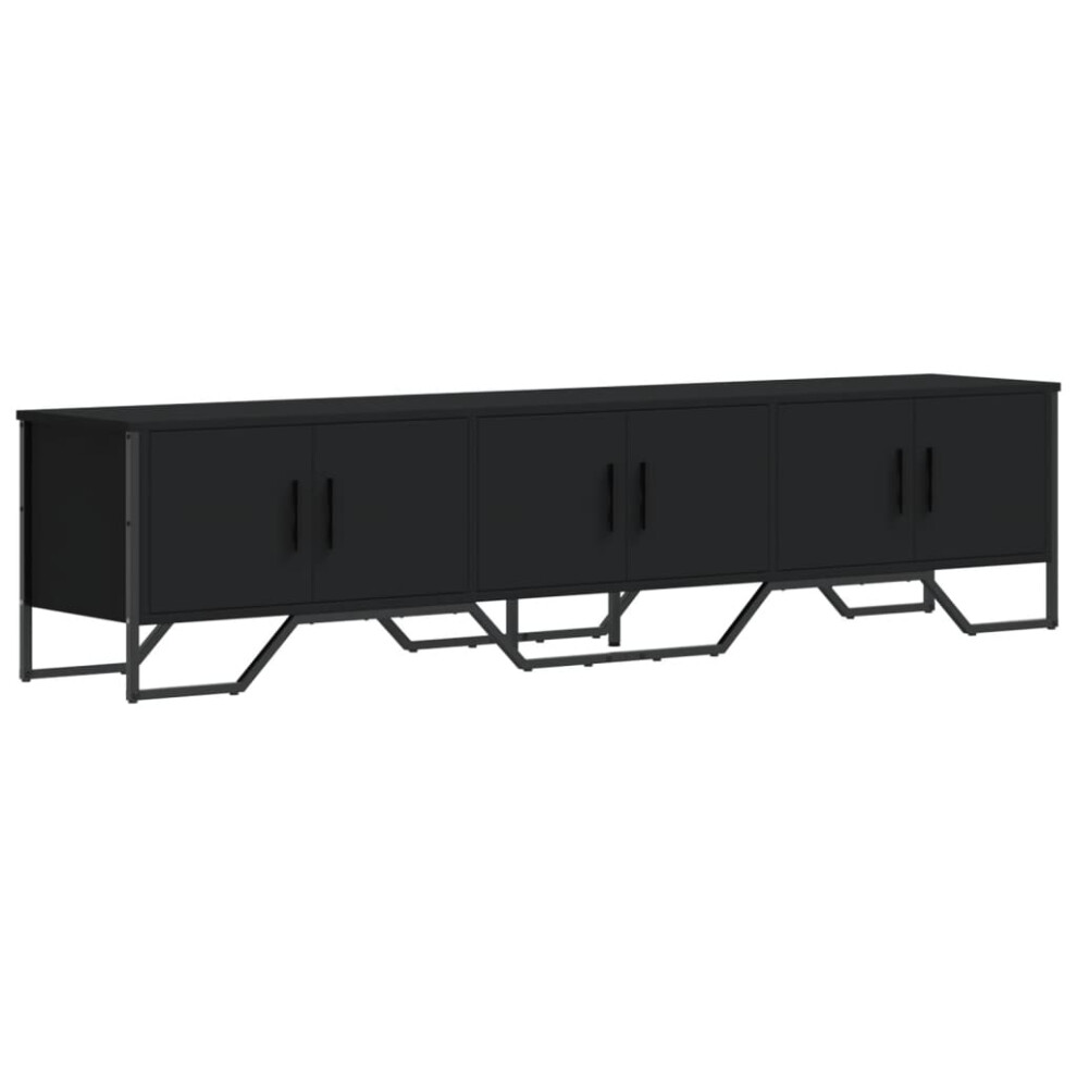 (black) vidaXL TV Cabinet TV Stand TV Unit Entertainment Centre Black Engineered Wood