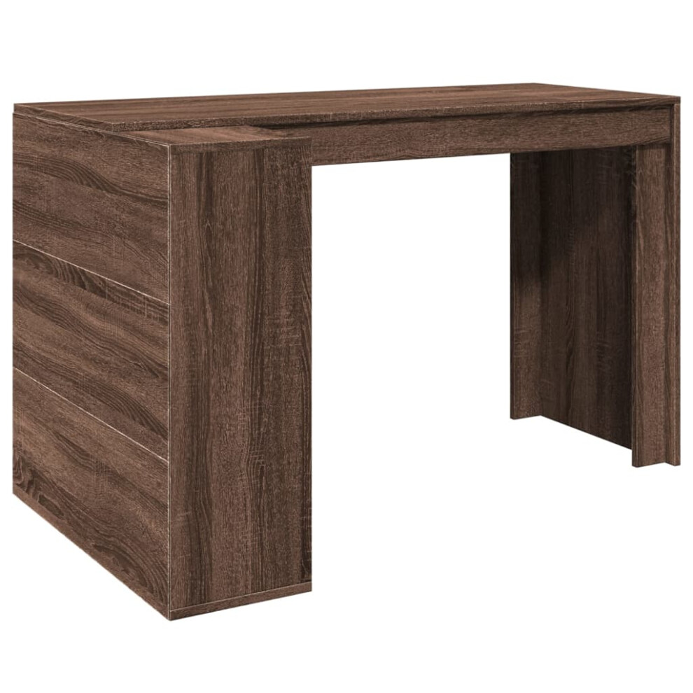 (brown oak) vidaXL Office Desk Computer Desk Study Writing Table Black Engineered Wood