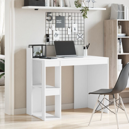 VidaXL (white) vidaXL Office Desk Computer Desk Writing Table Study Table Engineered Wood 2