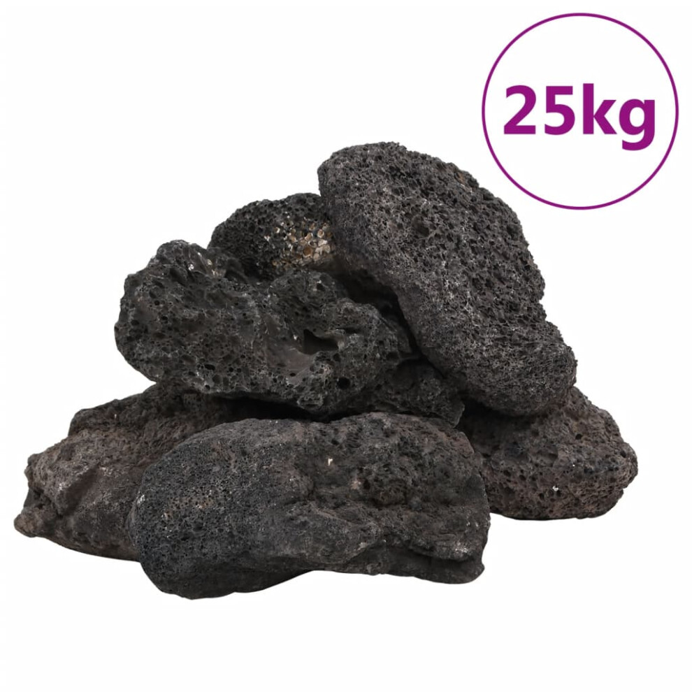 Vidaxl Volcanic Rocks Lava Accent Rocks Volcanic Lava Stones Beads 25 Kg Black