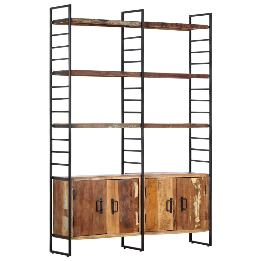 vidaXL 4-Tier Bookcase Solid Reclaimed Wood 124cm Book Racks Display Units