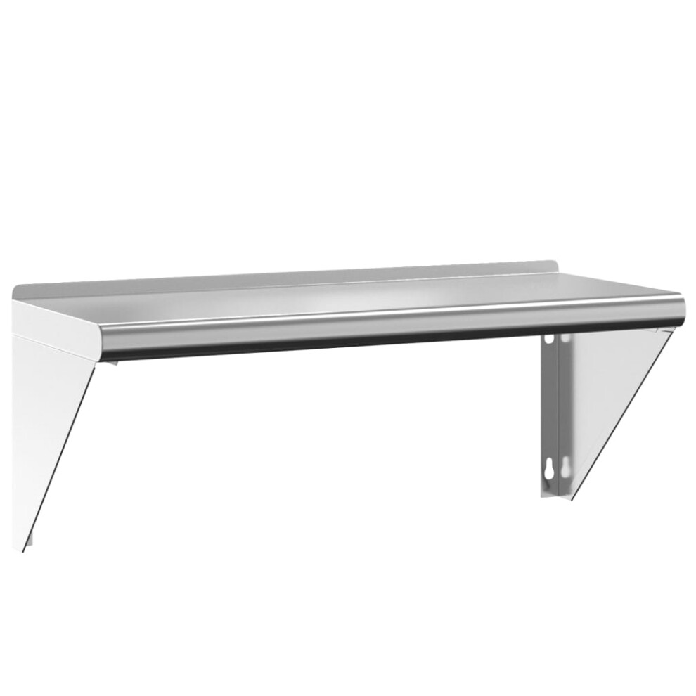 vidaXL Wall Shelf Floating Shelf Wall Storage Shelf Silver Stainless Steel