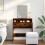 VidaXL (smoked oak) vidaXL Dressing Table with Mirror Cosmetic Table Vanity Desk Makeup Table 3