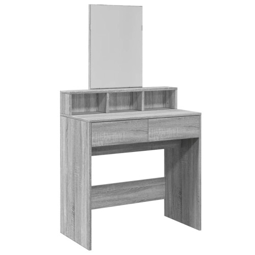 VidaXL (grey sonoma) vidaXL Dressing Table with Mirror Cosmetic Table Vanity Desk Makeup Table 1