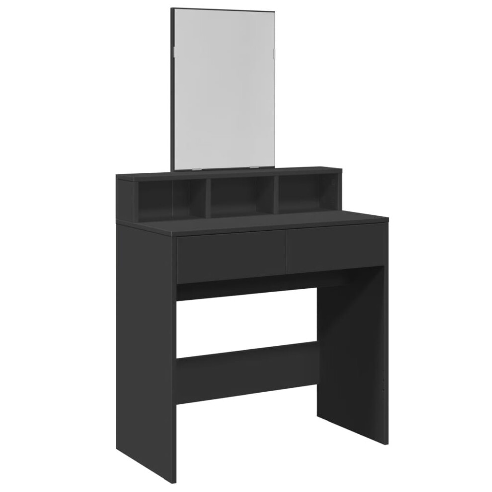 Vidaxl (Black) Dressing Table With Mirror Cosmetic Table Vanity Desk Makeup Table Black