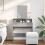 VidaXL (grey sonoma) vidaXL Dressing Table with Mirror Cosmetic Table Vanity Desk Makeup Table 3