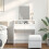 VidaXL (white) vidaXL Dressing Table with Mirror Cosmetic Table Vanity Desk Makeup Table 3