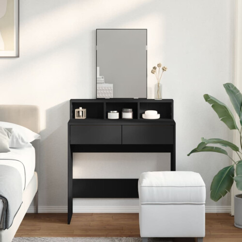 VidaXL (black) vidaXL Dressing Table with Mirror Cosmetic Table Vanity Desk Makeup Table 2