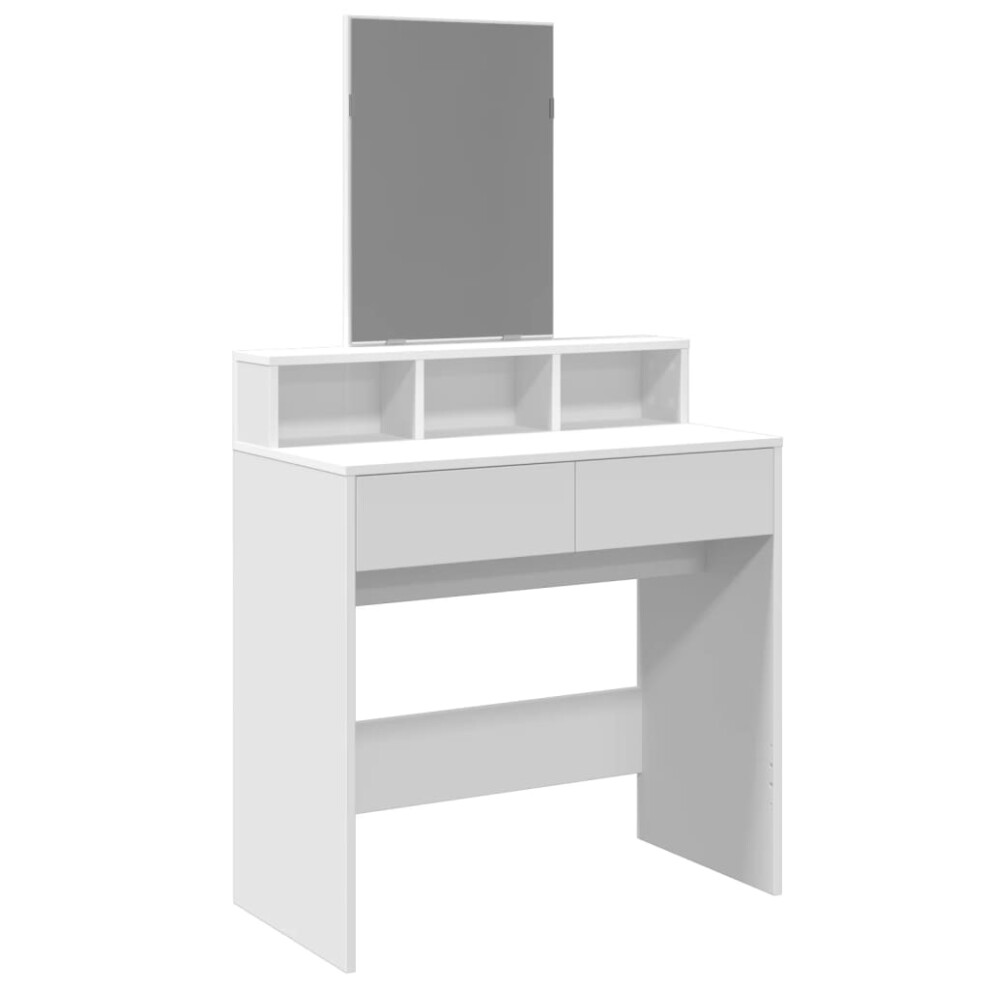 (white) vidaXL Dressing Table with Mirror Cosmetic Table Vanity Desk Makeup Table