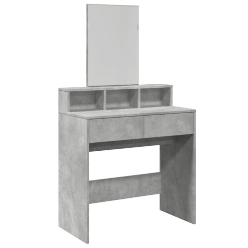 VidaXL (concrete grey) vidaXL Dressing Table with Mirror Cosmetic Table Vanity Desk Makeup Table 1