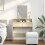 VidaXL (sonoma oak) vidaXL Dressing Table with Mirror Cosmetic Table Vanity Desk Makeup Table 3