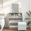 VidaXL (concrete grey) vidaXL Dressing Table with Mirror Cosmetic Table Vanity Desk Makeup Table 3
