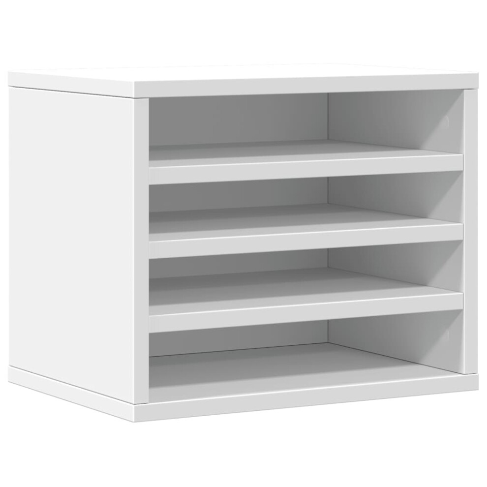 Vidaxl (White) Desk Organiser Tray Organiser File Organiser Sonoma Oak Engineered Wood