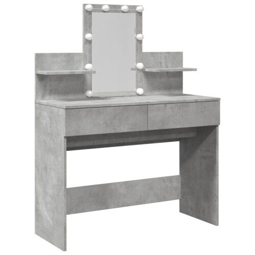 VidaXL (concrete grey) vidaXL Dressing Table with LED Cosmetic Table Vanity Makeup Table Grey Sonoma 1