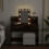VidaXL (smoked oak) vidaXL Dressing Table with LED Cosmetic Table Vanity Makeup Table Grey Sonoma 3