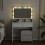 VidaXL (white) vidaXL Dressing Table with LED Cosmetic Table Vanity Makeup Table Smoked Oak 3