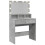 VidaXL (concrete grey) vidaXL Dressing Table with LED Cosmetic Table Vanity Makeup Table Smoked Oak 8