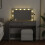 VidaXL (concrete grey) vidaXL Dressing Table with LED Cosmetic Table Vanity Makeup Table Brown Oak 3