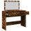 VidaXL (smoked oak) vidaXL Dressing Table with LED Cosmetic Table Vanity Makeup Table Brown Oak 9