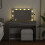 VidaXL (grey sonoma) vidaXL Dressing Table with LED Cosmetic Table Vanity Makeup Table Brown Oak 3