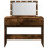 VidaXL (smoked oak) vidaXL Dressing Table with LED Cosmetic Table Vanity Makeup Table Brown Oak 5