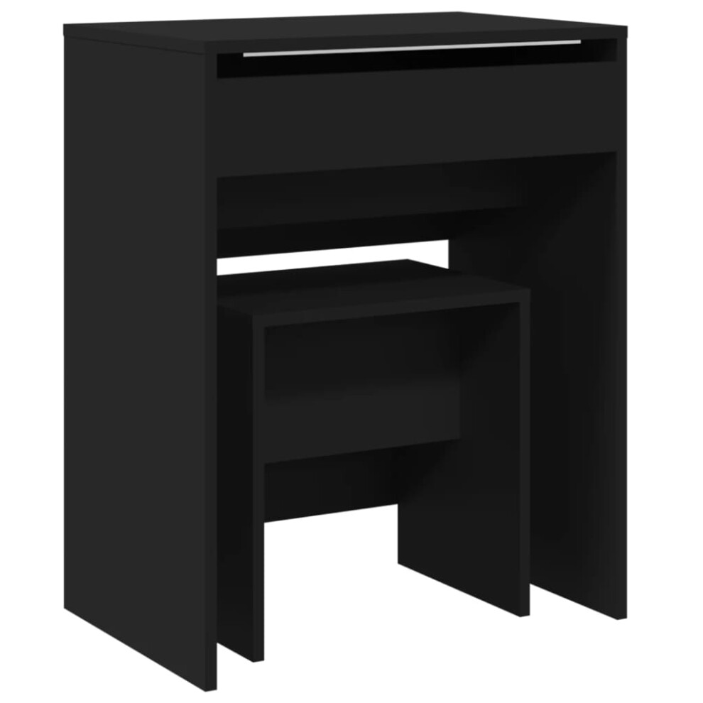 (black) vidaXL Dressing Table and Stool Bedroom Cosmetic Table Vanity Makeup Table