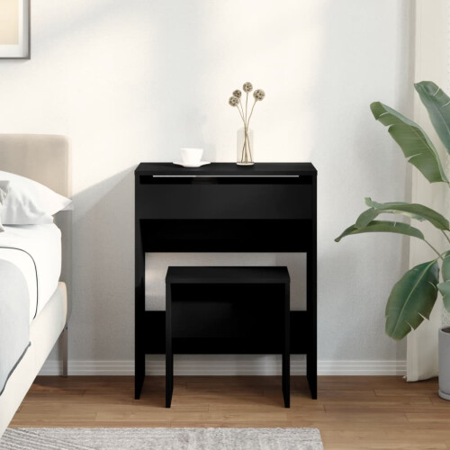 VidaXL (black) vidaXL Dressing Table and Stool Bedroom Cosmetic Table Vanity Makeup Table 2