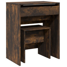 (smoked oak) vidaXL Dressing Table and Stool Bedroom Cosmetic Table Vanity Makeup Table