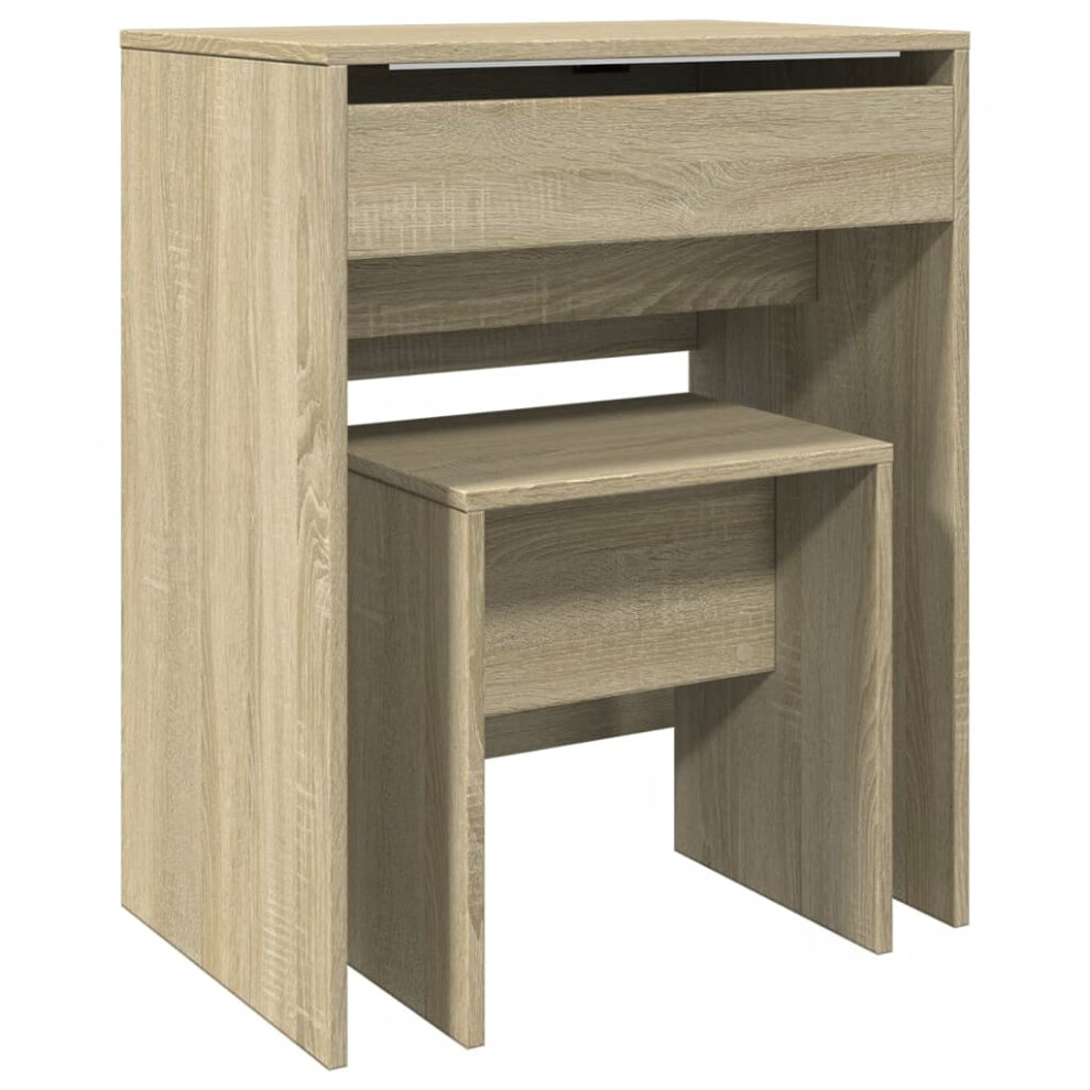 (sonoma oak) vidaXL Dressing Table and Stool Bedroom Cosmetic Table Vanity Makeup Table