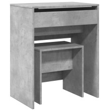 (concrete grey) vidaXL Dressing Table and Stool Bedroom Cosmetic Table Vanity Makeup Table