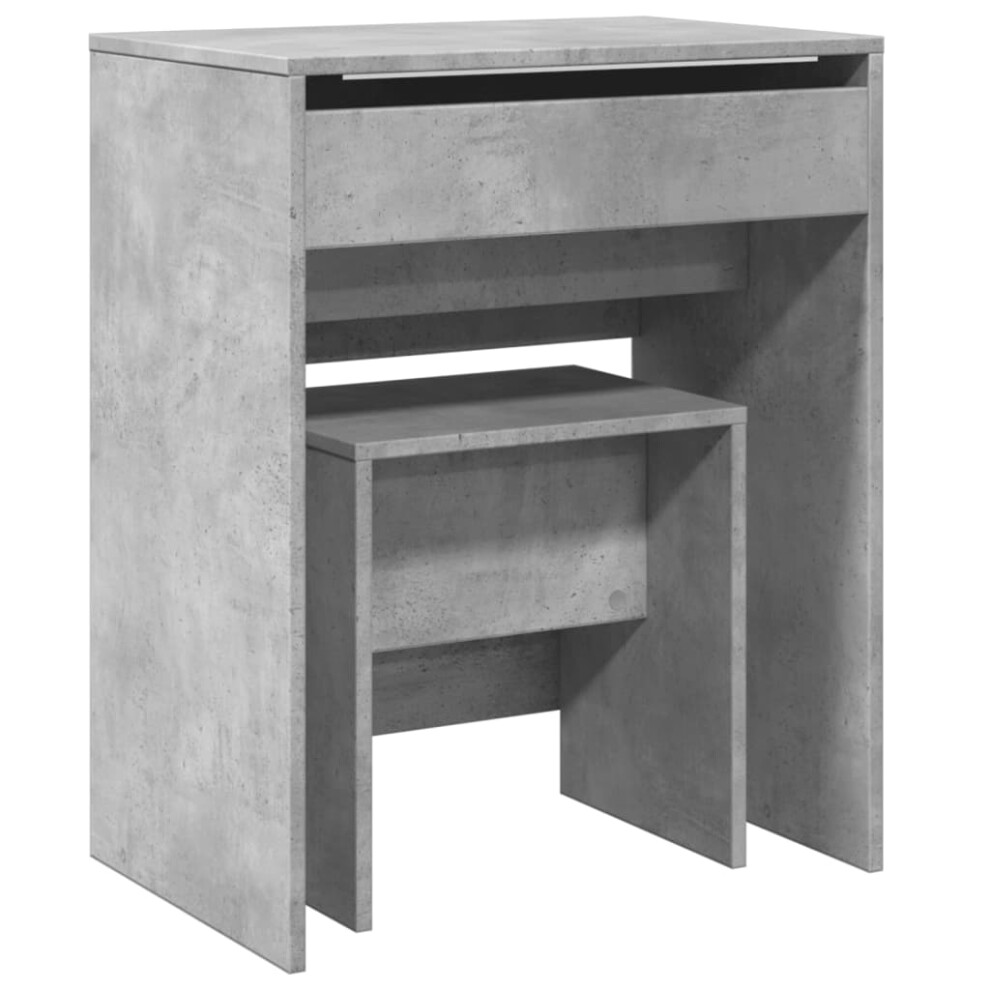 (concrete grey) vidaXL Dressing Table and Stool Bedroom Cosmetic Table Vanity Makeup Table