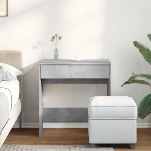 VidaXL (concrete grey) vidaXL Dressing Table with Mirror Cosmetic Table Makeup Table Grey Sonoma 2
