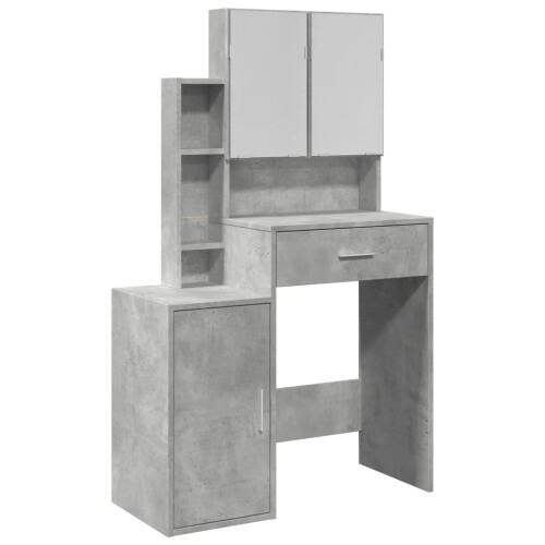 VidaXL (concrete grey) vidaXL Dressing Table with Cabinet Cosmetic Table Vanity Desk Makeup Table 1