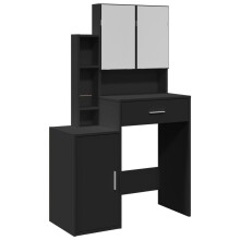 (black) vidaXL Dressing Table with Cabinet Cosmetic Table Vanity Desk Makeup Table