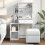 VidaXL (white) vidaXL Dressing Table with Cabinet Cosmetic Table Vanity Desk Makeup Table 3
