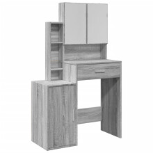 (grey sonoma) vidaXL Dressing Table with Cabinet Cosmetic Table Vanity Desk Makeup Table