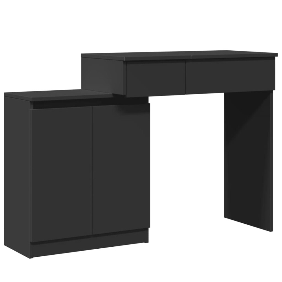 (black) vidaXL Dressing Table with LED Bedroom Cosmetic Table Vanity Desk Makeup Table