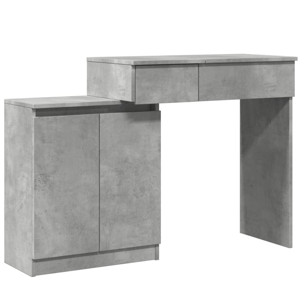 (concrete grey) vidaXL Dressing Table with LED Bedroom Cosmetic Table Vanity Desk Makeup Table